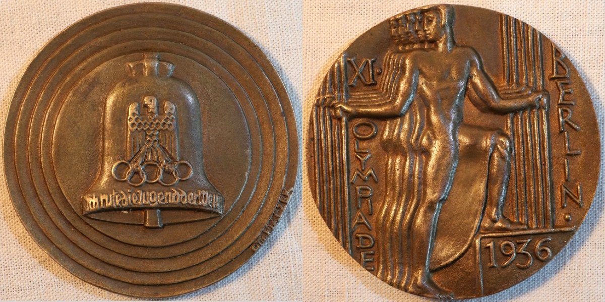 Médaille 3ième Reich XIe Jeux Olympiques De Berlin, Par Otto Placzek, 1936 Ref Sdb25med011