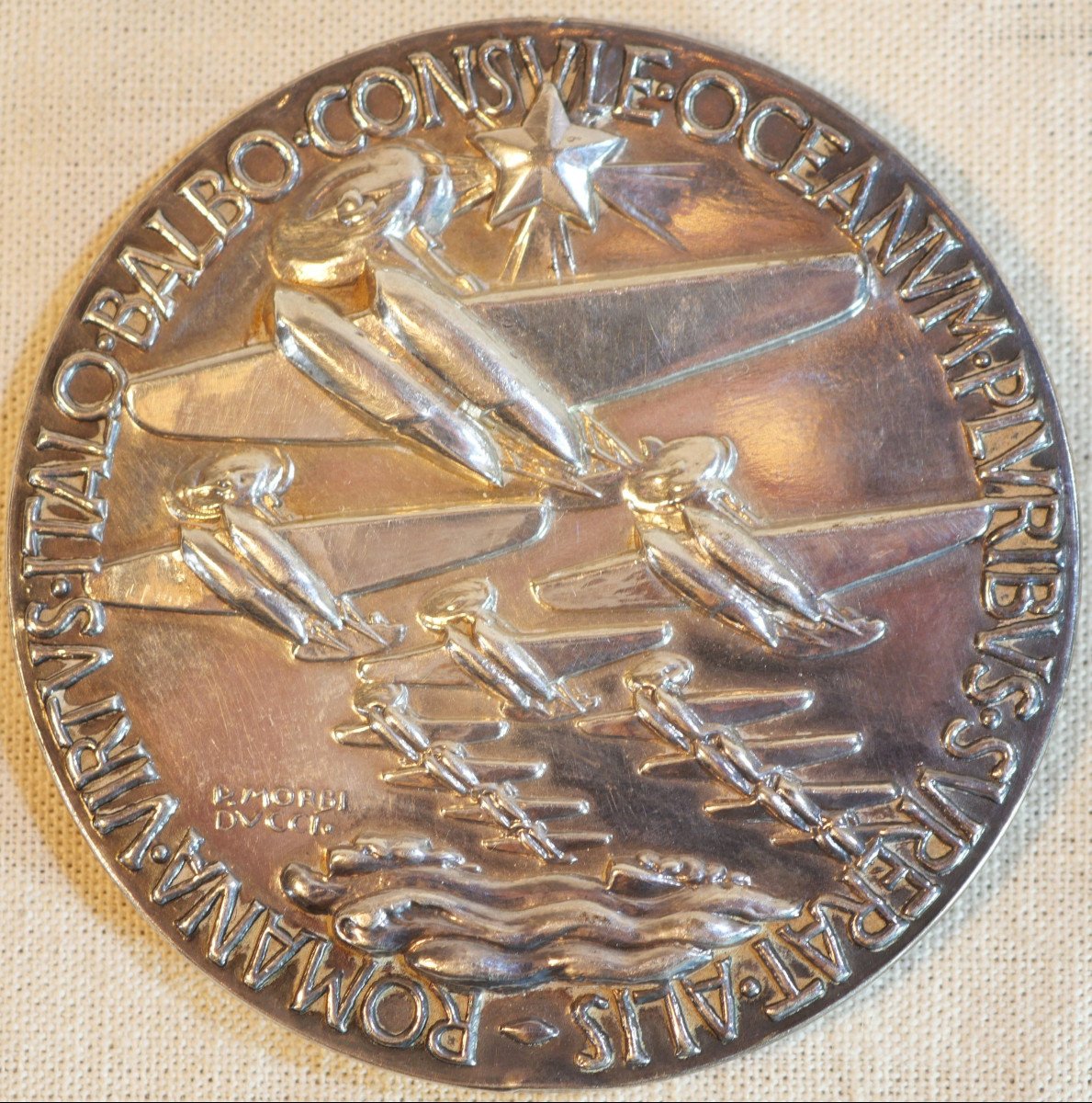 Médaille Argent Officielle Croisière Italie Amérique Sud 1930 Balbo Italie Fasciste Sdb25med003-photo-8