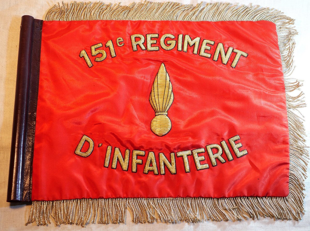 French Army - Pennant 1960s 1st Motorized Company 151 Ri - Lbv24fan001-photo-1