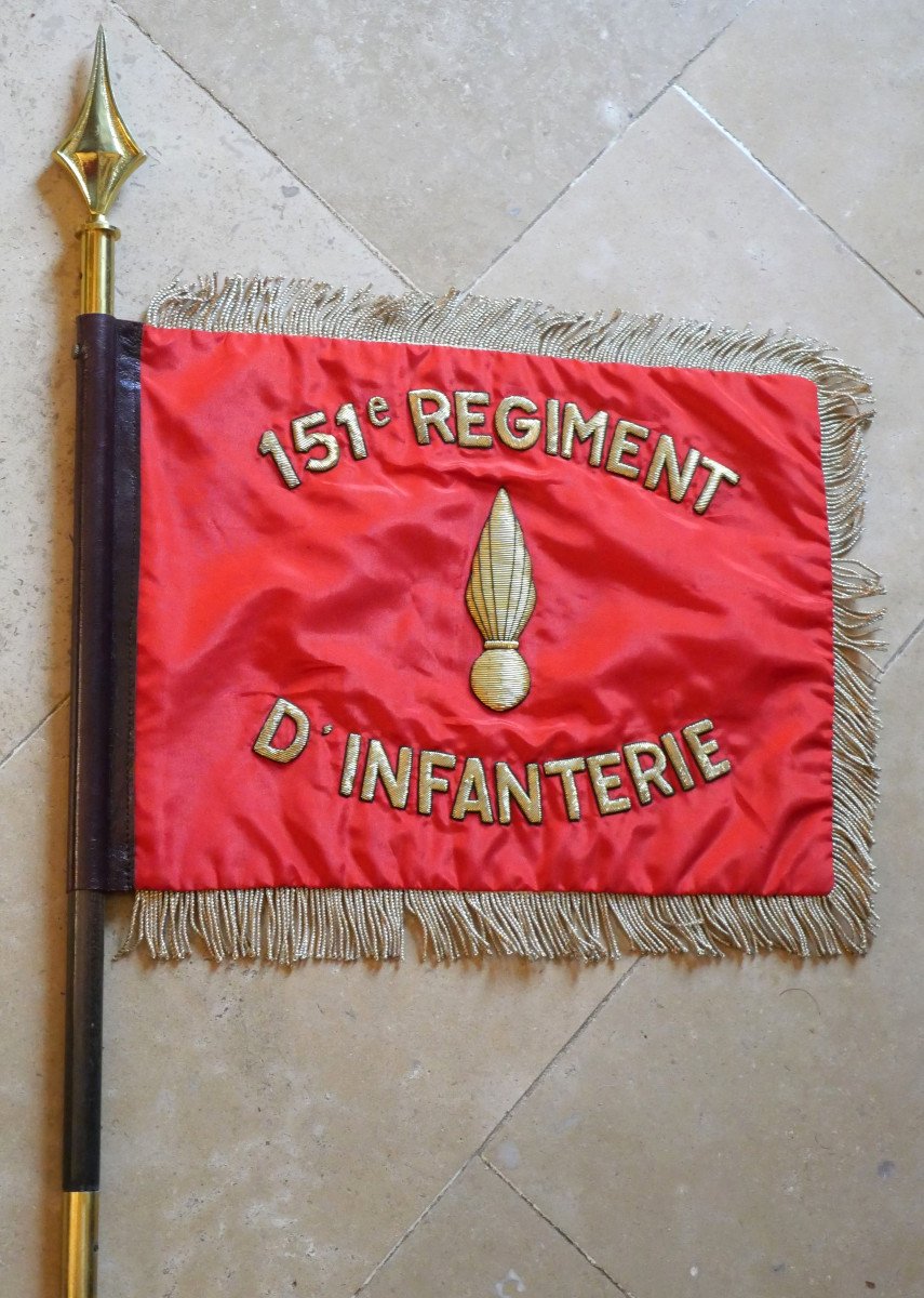 French Army - Pennant 1960s 1st Motorized Company 151 Ri - Lbv24fan001-photo-3