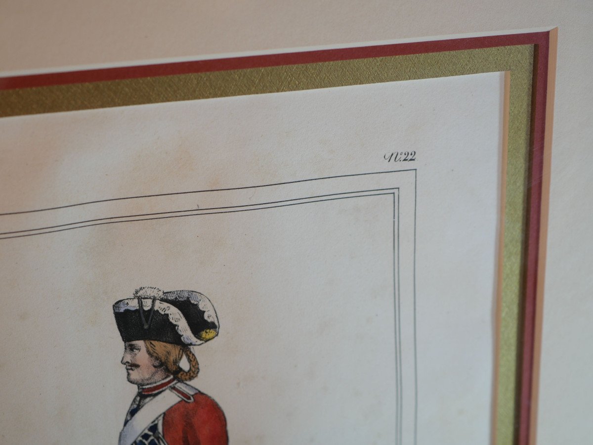 Uniformes Anciens - Régiment Gardes Suisses 1790 Gravure Encadrement Professionnel Lbv24cad008-photo-3