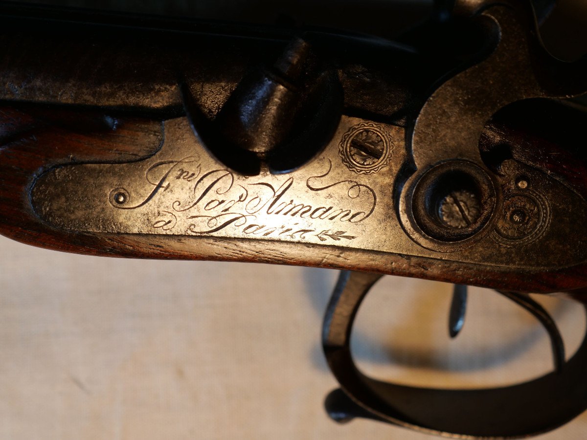 XVIII Juxtaposed Rifle Transformed To Percussion Damascus Barrels Signed Armand In Paris Bra25fus002-photo-2