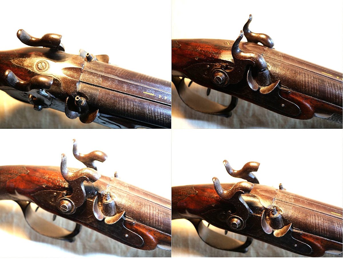 XVIII Juxtaposed Rifle Transformed To Percussion Damascus Barrels Signed Armand In Paris Bra25fus002-photo-4