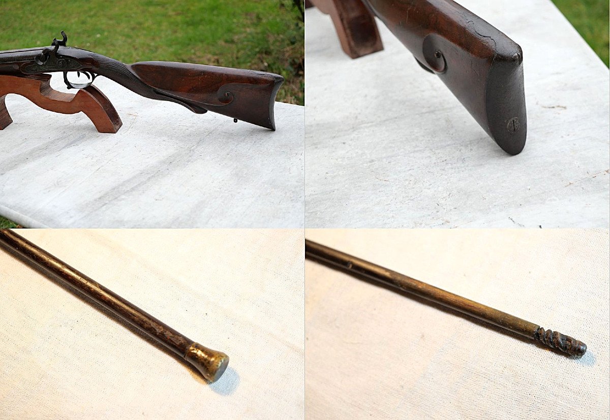 XVIII Juxtaposed Rifle Transformed To Percussion Damascus Barrels Signed Armand In Paris Bra25fus002-photo-2