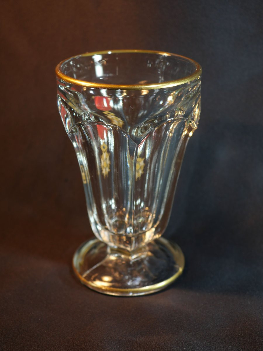 Grand Verre à Pied Moulé à Décor De l'Ordre De La Légion d'Honneur XIX - Ref  Sbx25leg001-photo-1