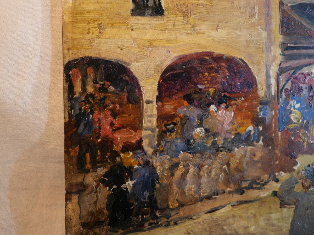 Hsp Oil On Panel Impressionist Normandy Market 1897 Terrick John Williams ? Lis25hsp001 -photo-2