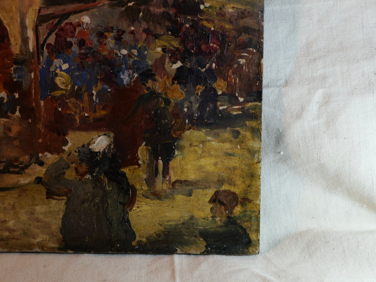 Hsp Oil On Panel Impressionist Normandy Market 1897 Terrick John Williams ? Lis25hsp001 -photo-3