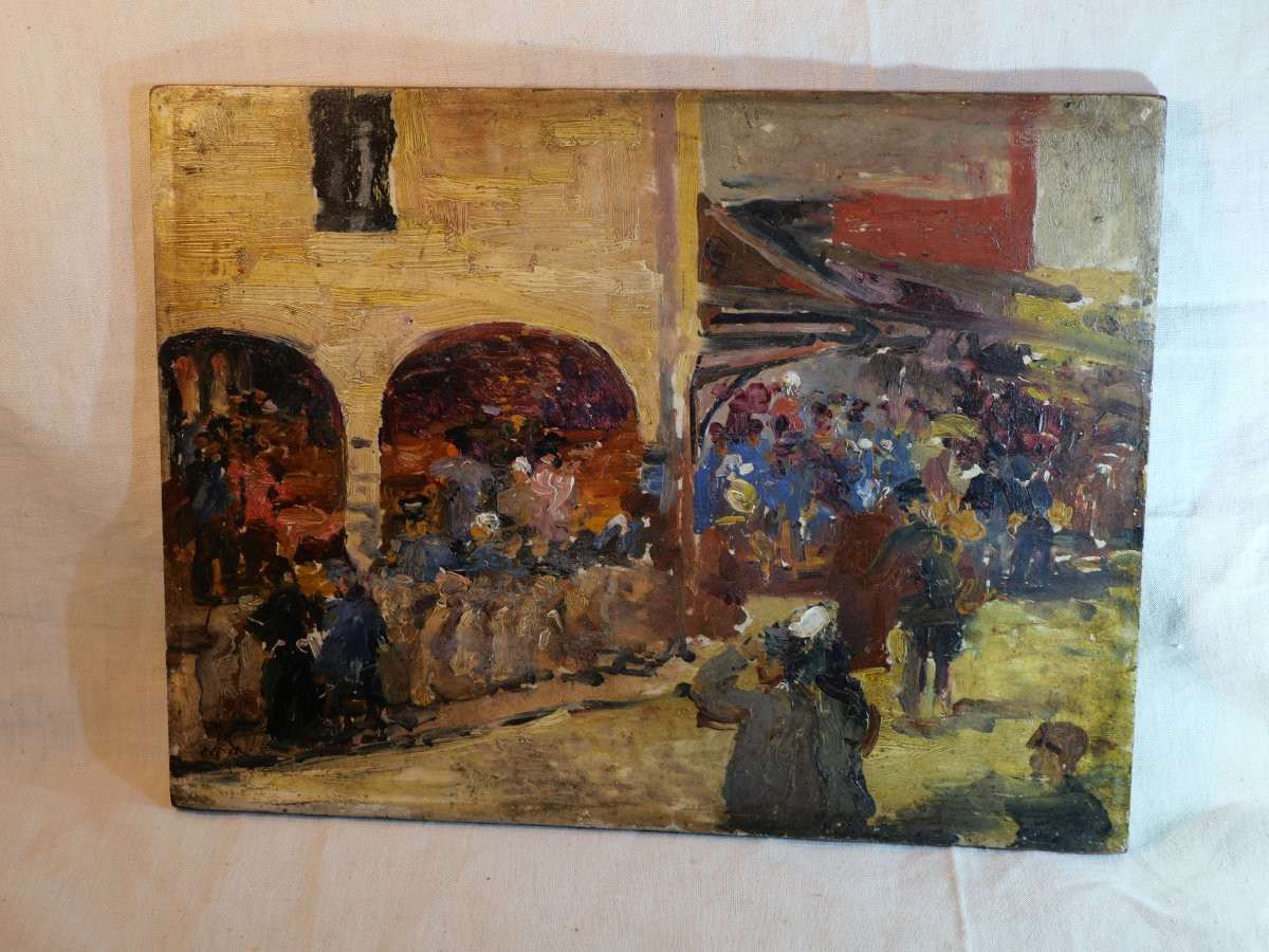 Hsp Oil On Panel Impressionist Normandy Market 1897 Terrick John Williams ? Lis25hsp001 -photo-4