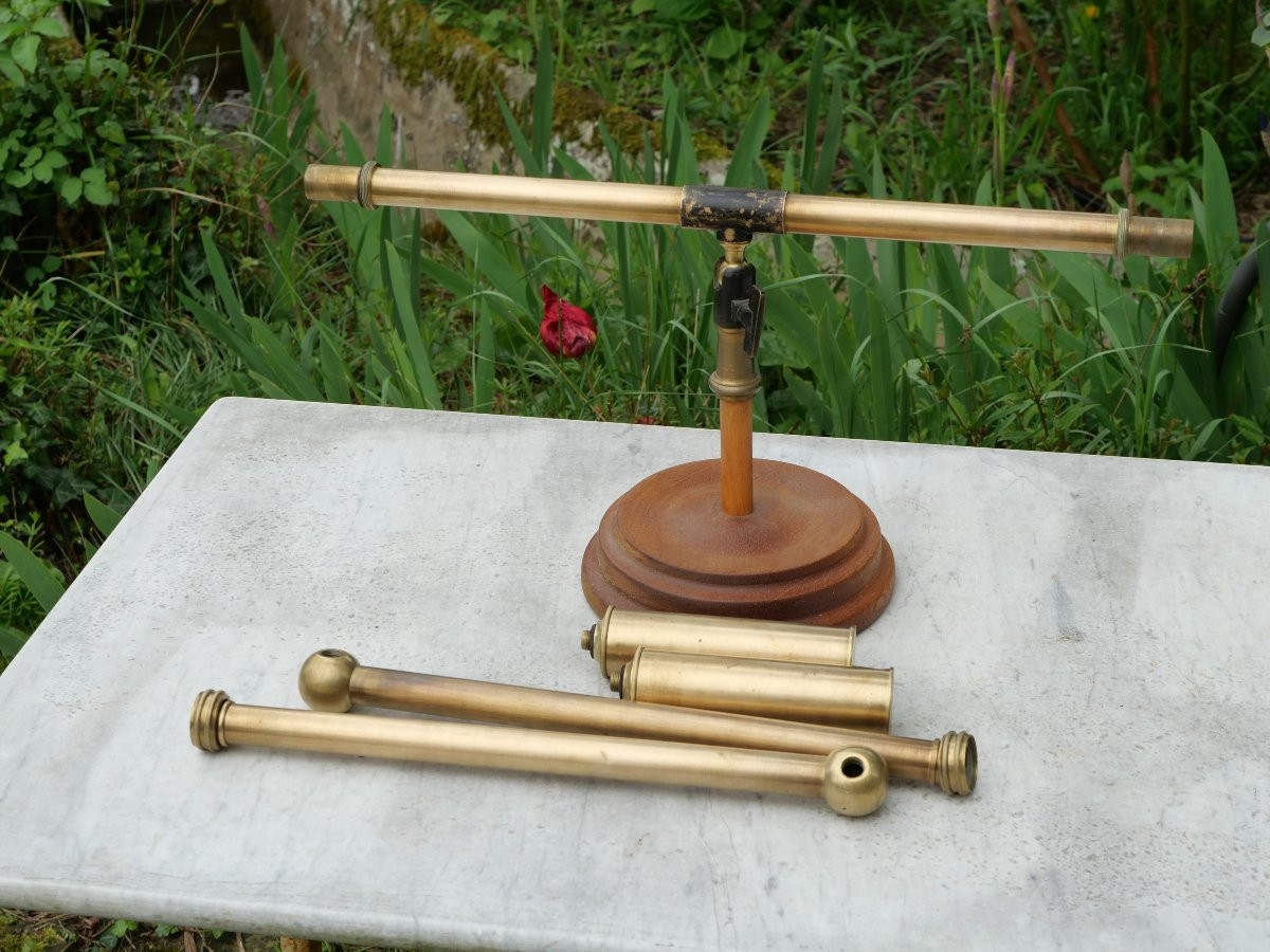 2-flask Surveying Water Level With Wooden Stand 19th Century - Sdc25niv002-photo-2