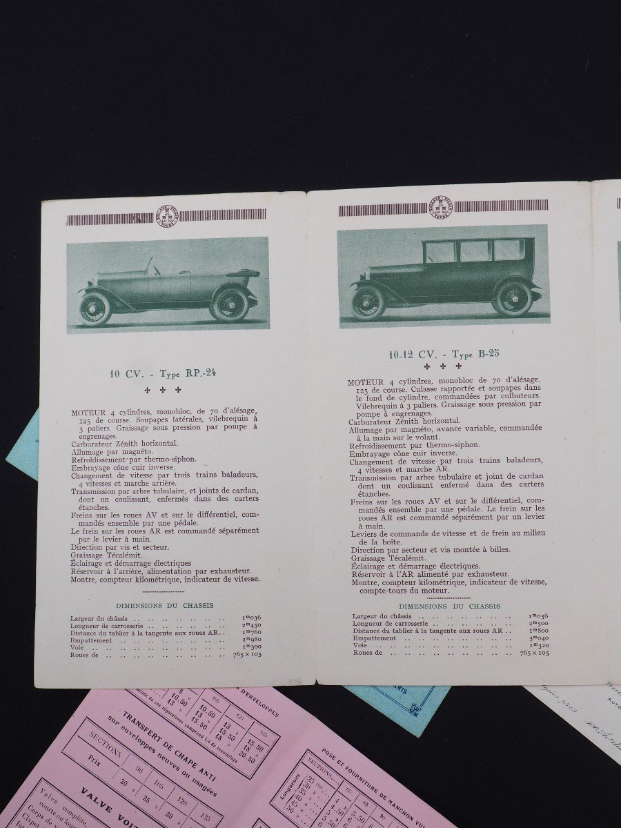 Livrets Catalogues Publicitaires Automobiles Rolland Pilain Goodrich Wood Milne Palladium-photo-2