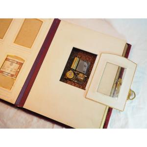 Art Nouveau - Photo Album With Excelcior Music Box - Functional - 19th Century