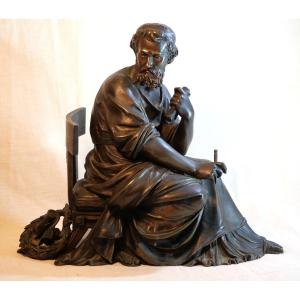  Bronze Sculpture With Brown Patina By Léon Pilet - 19th Century - Div24bro001