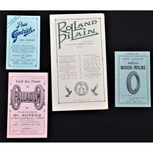 Livrets Catalogues Publicitaires Automobiles Rolland Pilain Goodrich Wood Milne Palladium