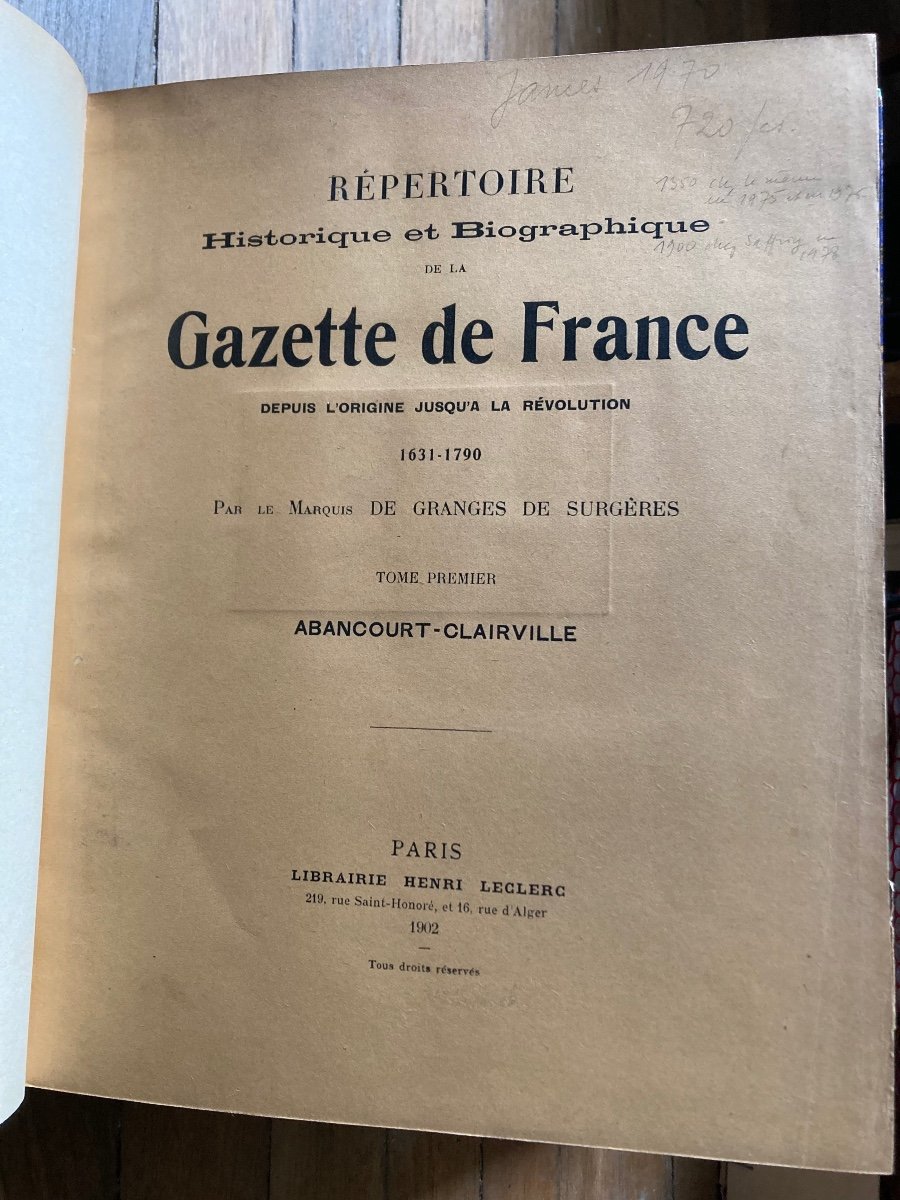 Gazette De France Aux Armes Des Mottin De La Balme-photo-4