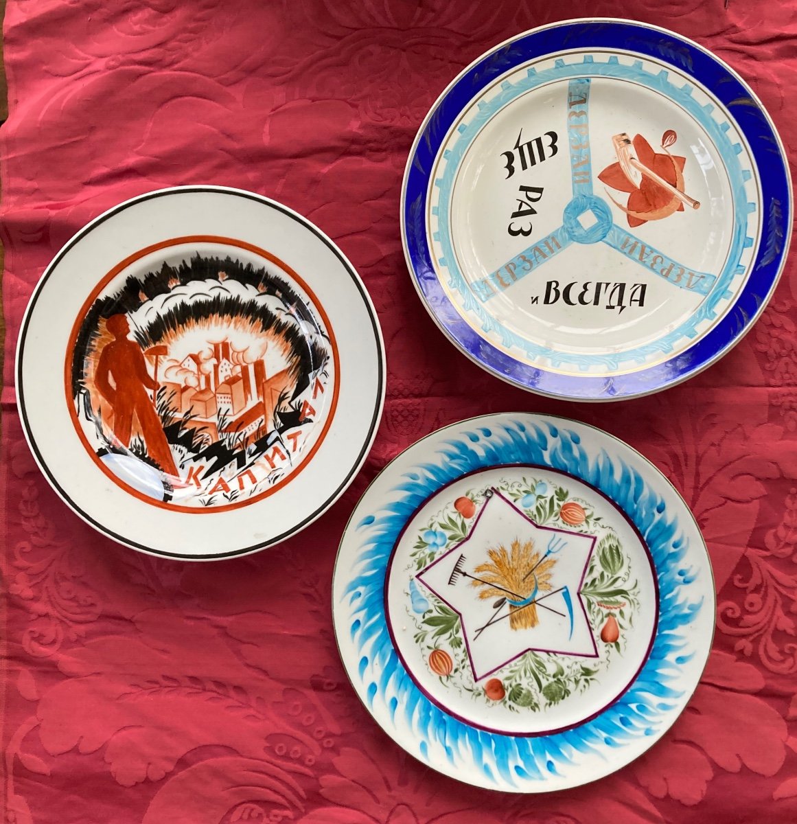 3 Assiettes Révolutionnaires Sovietiques