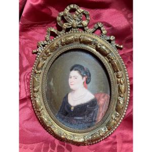 Miniature In A Gilt Bronze Frame