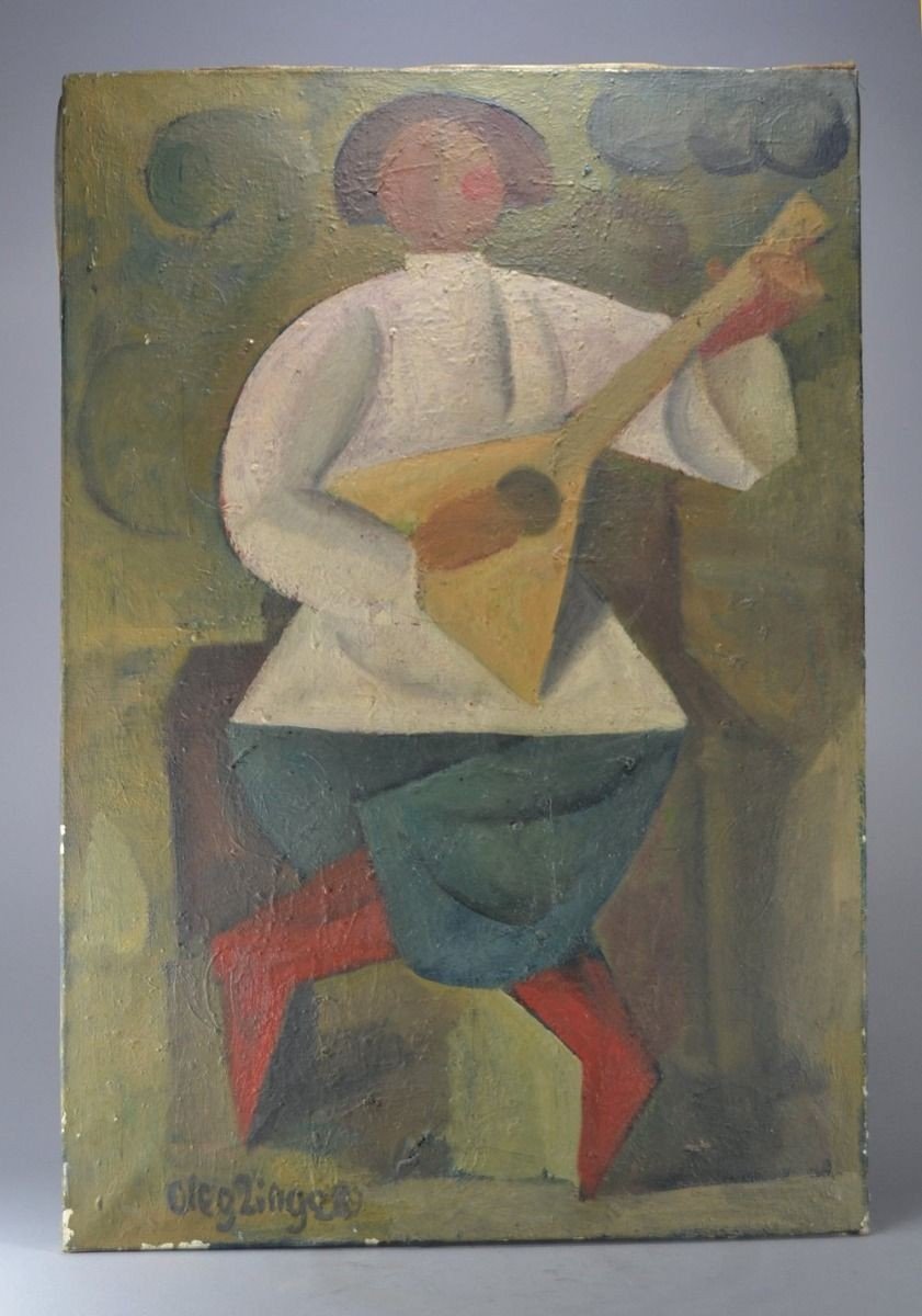 Huile Sur Toile . Joueur De Balalaika. Oleg Zinger.