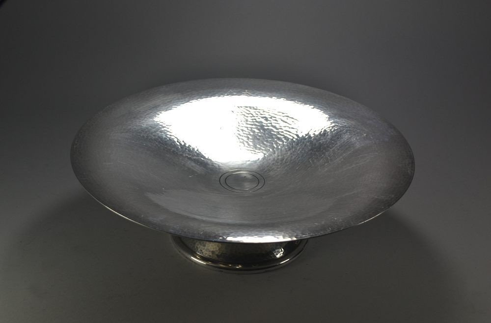 Luc Lanel For Chrsitofle. Rare Hammered Version Of 4 Balls Center Piece-photo-3