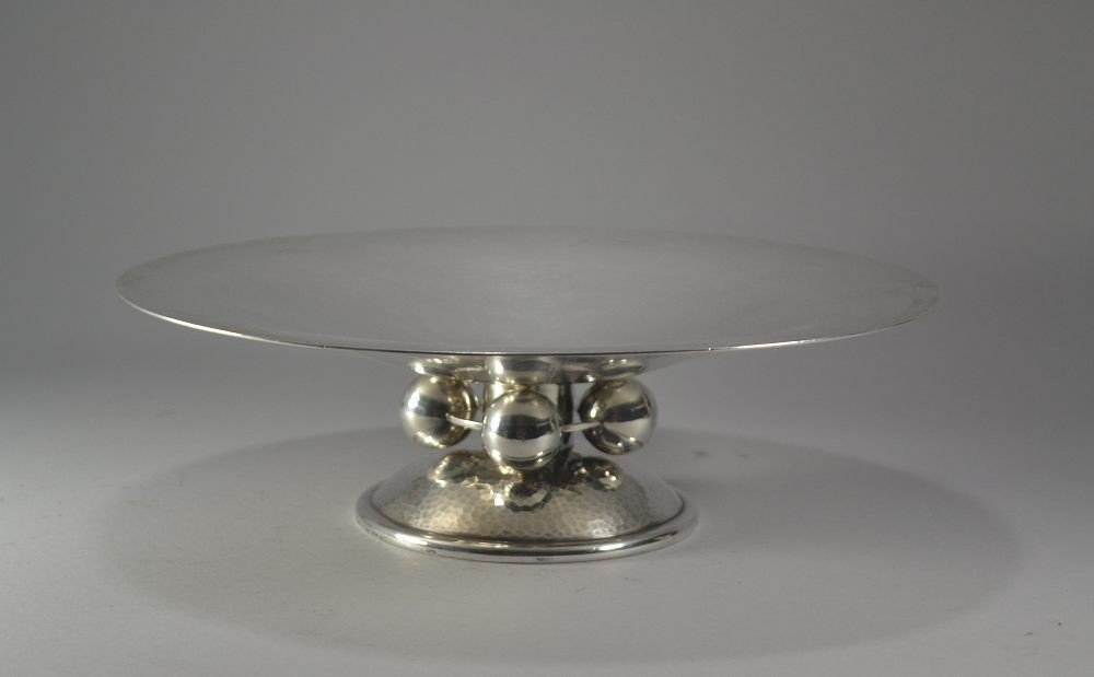 Luc Lanel For Chrsitofle. Rare Hammered Version Of 4 Balls Center Piece