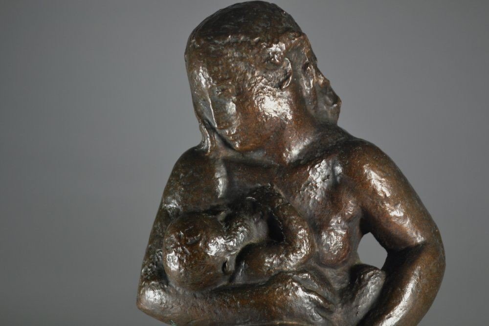 Manolo Hugue. Maternitad. 1935. Bronze Sculpture.-photo-3