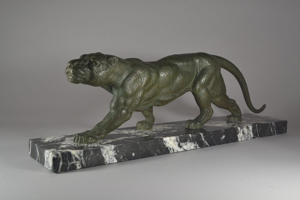 Demeter Chiparus Large Art Deco Metal Panther-photo-2