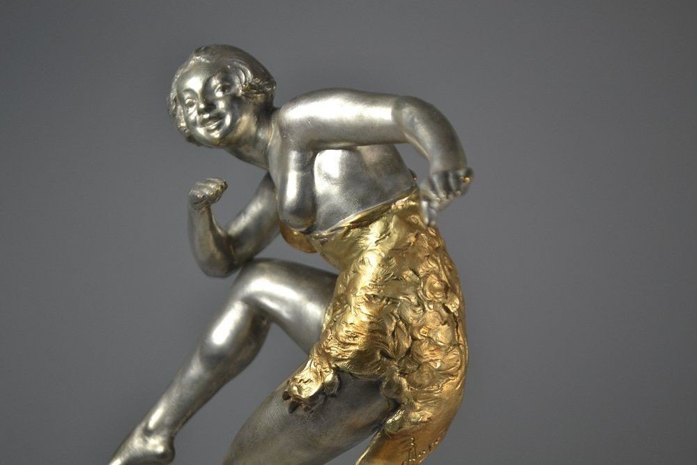 Danseuse Art Déco En Bronze Par René Papa. Vers 1930. -photo-2