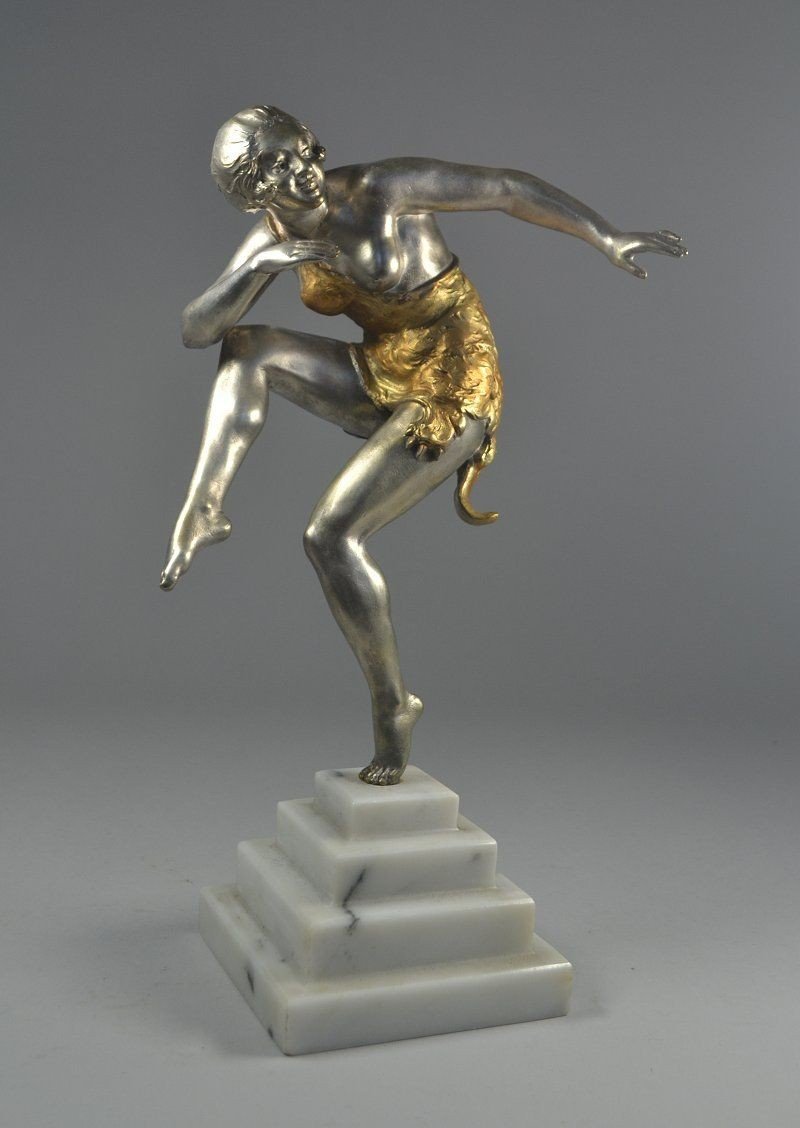 Danseuse Art Déco En Bronze Par René Papa. Vers 1930. -photo-3