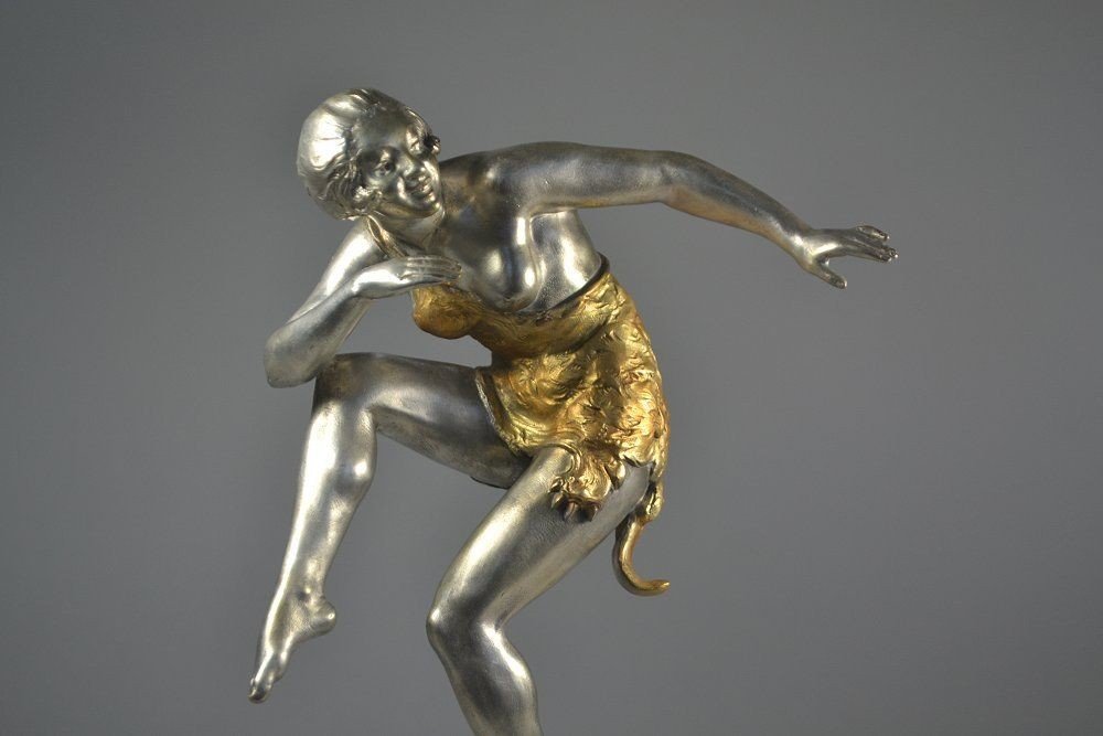 Danseuse Art Déco En Bronze Par René Papa. Vers 1930. -photo-4