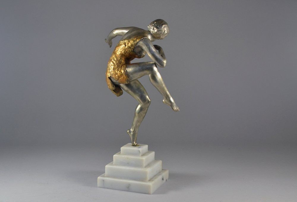 Danseuse Art Déco En Bronze Par René Papa. Vers 1930. -photo-5