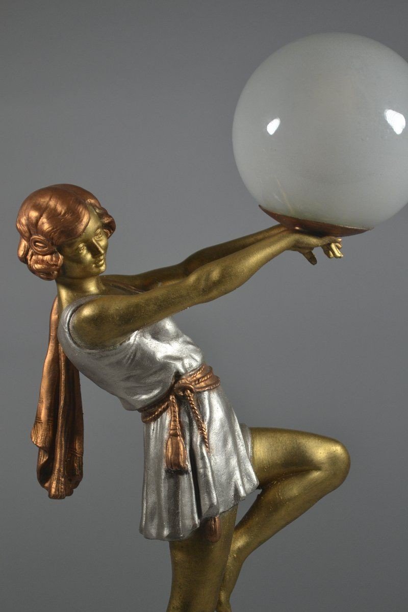 An Art Deco Figural Lamp By Carlier-photo-4