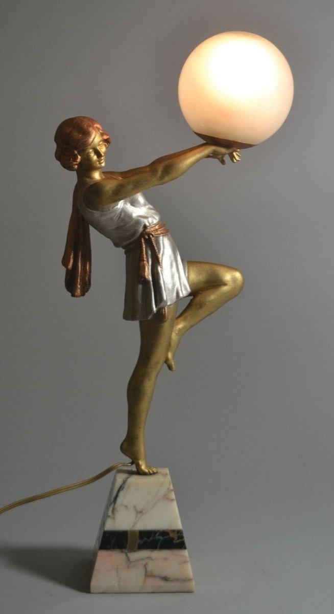 An Art Deco Figural Lamp By Carlier-photo-3