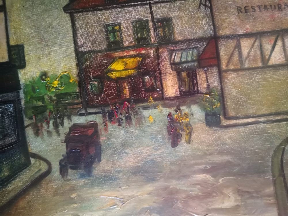 Edgar Stoebel (1909-2001) Oil On Canvas, Paris Montmartre.-photo-6