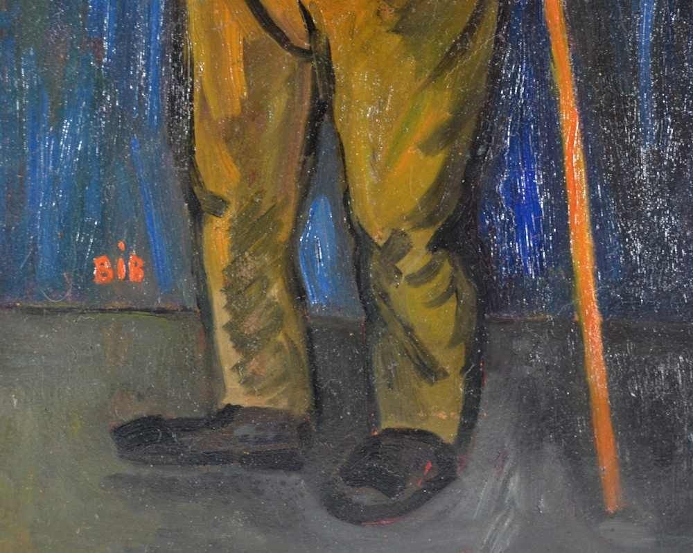 Bib Gerges Breitel (1888-1966) Oil Painting On Cardboard-photo-2