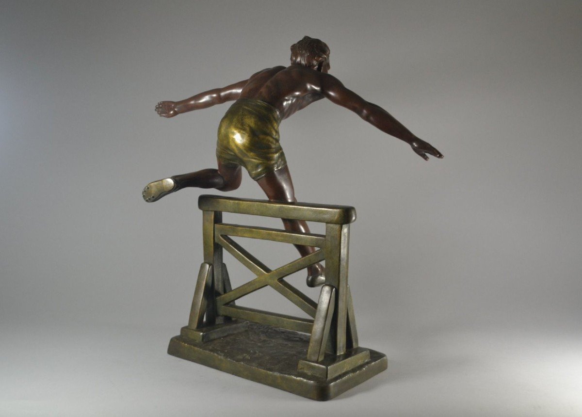 Dh. Chiparus Hurdle Jumper Large Sculpture-photo-3