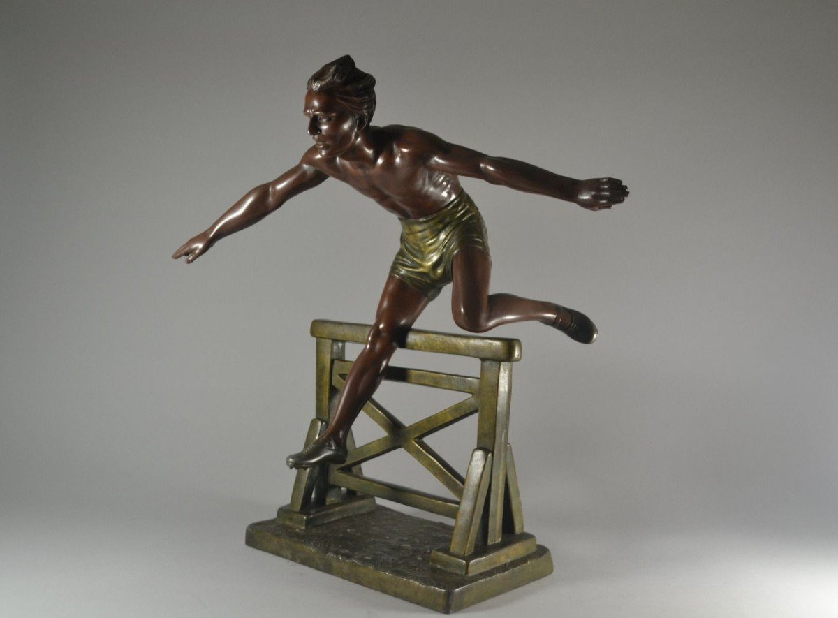 Dh. Chiparus Hurdle Jumper Large Sculpture