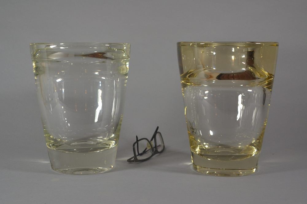 Pair Of Art Deco Glass Vases By Andries Dick Copier For Leerdam, Circa 1930. Netherlands