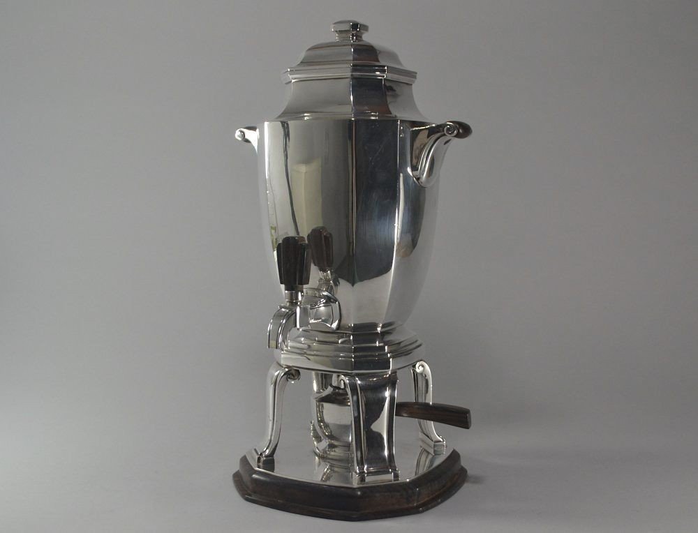 Samovar Art Déco En Métal Argenté, 1925-photo-6