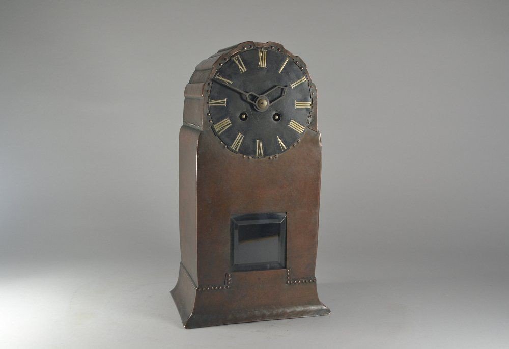 Jugendstil Art Nouveau Copper Clock. Amsterdam Scholl ? German Werkstatte ?-photo-3