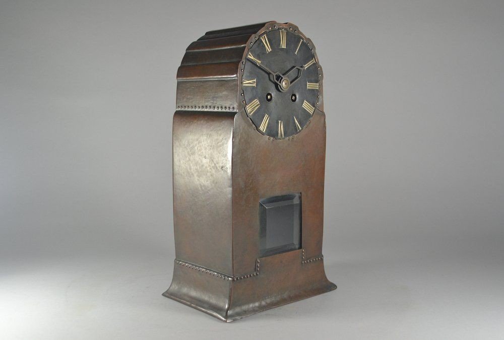 Jugendstil Art Nouveau Copper Clock. Amsterdam Scholl ? German Werkstatte ?