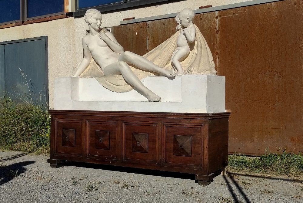 Louis Botinelly Architectural Life Size Group "suzanne Au Bain".-photo-3