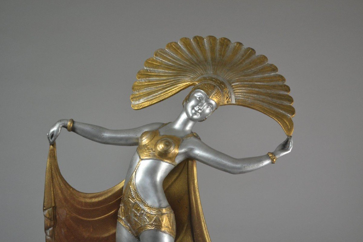 The Cabaret Dancer. Art Deco Lucien Gibert Tall Sculpture-photo-2