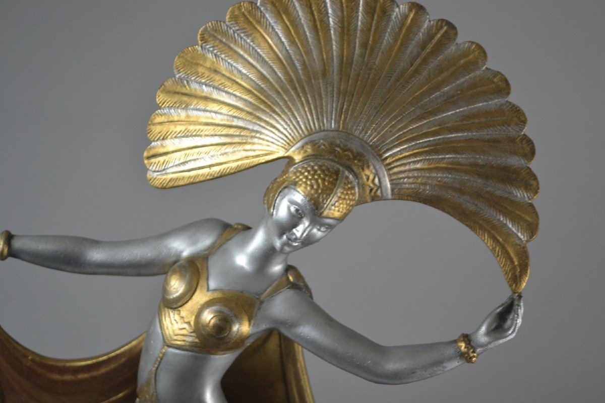 The Cabaret Dancer. Art Deco Lucien Gibert Tall Sculpture-photo-4