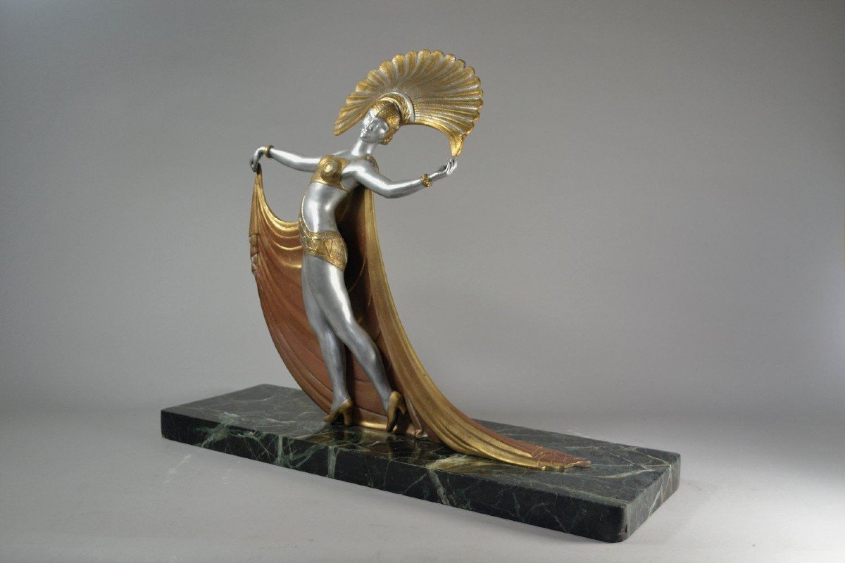 The Cabaret Dancer. Art Deco Lucien Gibert Tall Sculpture-photo-4