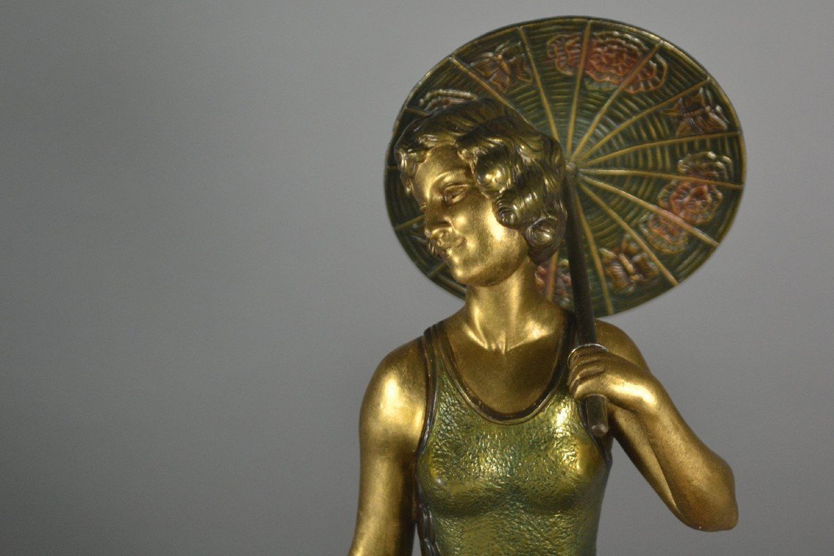 Art Deco Young Bather With Parasol-photo-6