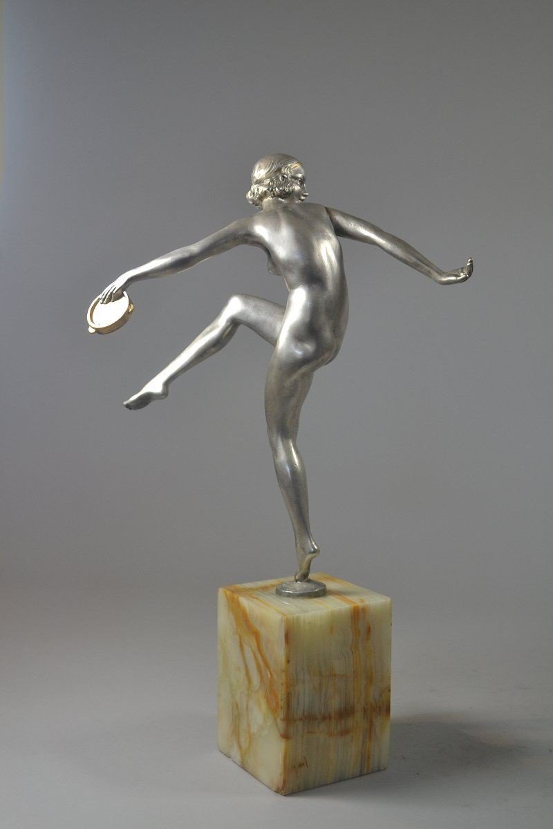 Pierre Le Faguays Paire De Sculptures En Bronze Danseuses. Art Déco-photo-6