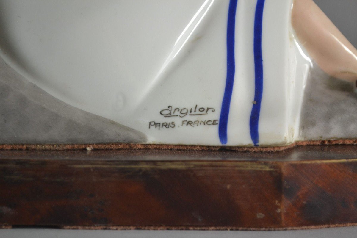 Veilleuse Argilor En Porcelaine. Circa 1930-photo-3