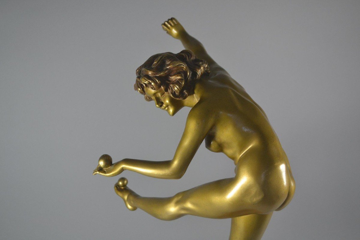 Claire Colinet, Grande Jongleuse En Bronze De 53 Cm-photo-3