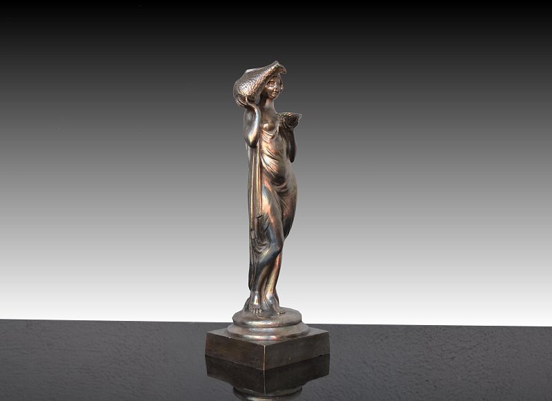 Art Deco Water Carrier Bronze Sculpture-photo-2