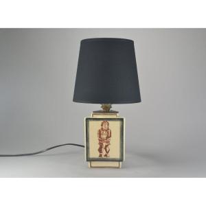 Rare Lampe Robert Lallemant. Cubiste. Africaniste