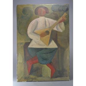 Huile Sur Toile . Joueur De Balalaika. Oleg Zinger.